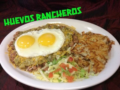 Rehab Huevos Rancheros, as plated at Chile Addiction