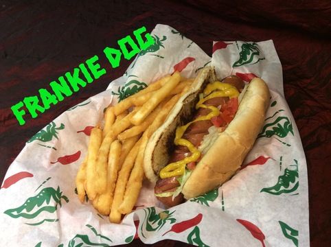 The Frankie Dog, as plated at Chile Addiction
