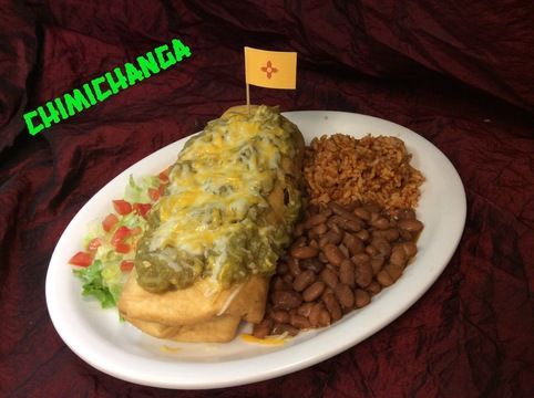 Trippin Chimi Chimichanga, as plated at Chile Addiction